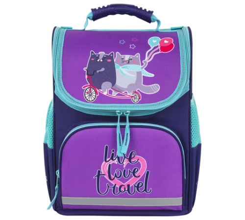 Ранец ПИФАГОР BASIC, 1 отделение, 3 кармана, эргономичная спинка, 