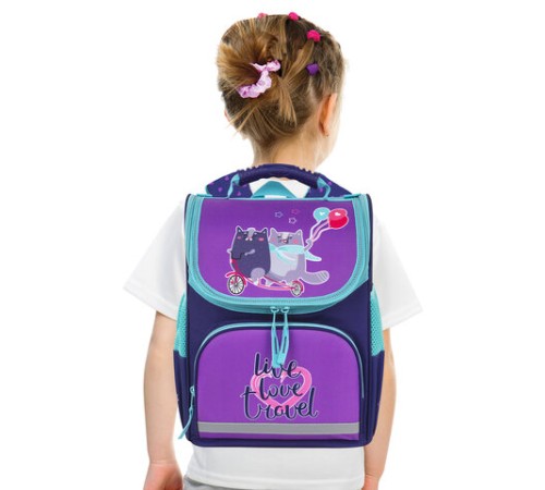 Ранец ПИФАГОР BASIC, 1 отделение, 3 кармана, эргономичная спинка, 