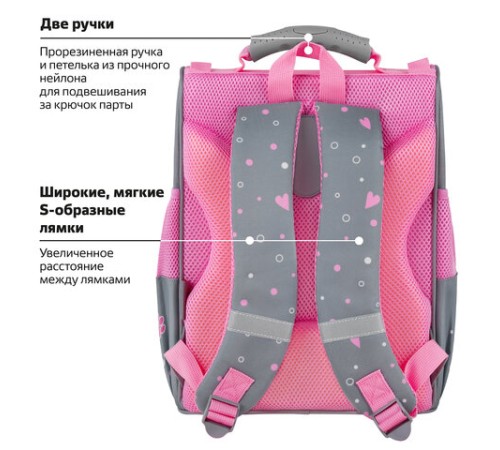 Ранец ПИФАГОР BASIC, 1 отделение, 3 кармана, эргономичная спинка, 