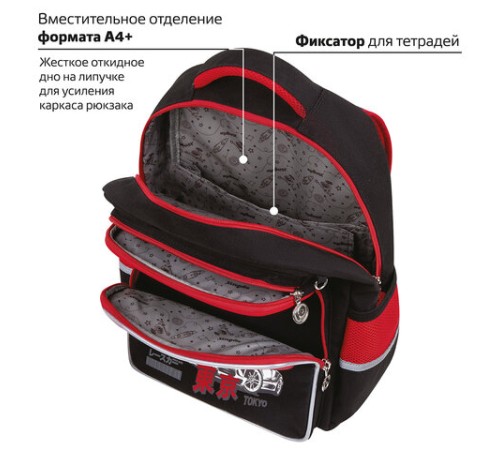 Рюкзак ЮНЛАНДИЯ COMPLETE, с пеналом в комплекте, эрго-спинка, 