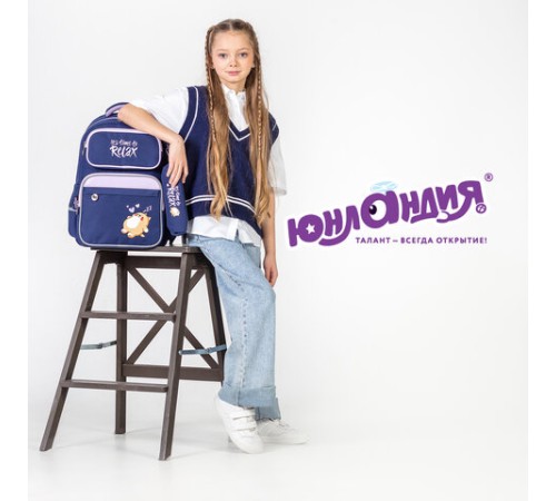 Рюкзак ЮНЛАНДИЯ COMPLETE, с пеналом в комплекте, эрго-спинка, 