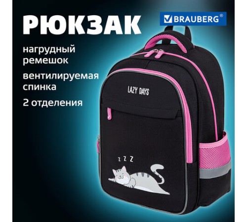 Рюкзак BRAUBERG FAVOUR, 2 отделения, 3 кармана, 