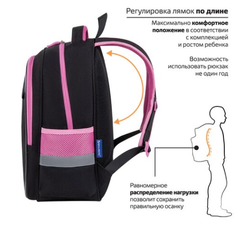 Рюкзак BRAUBERG FAVOUR, 2 отделения, 3 кармана, 