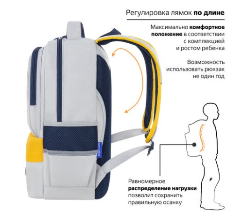 Рюкзак BRAUBERG STAR, 1 отделение, 5 карманов, 