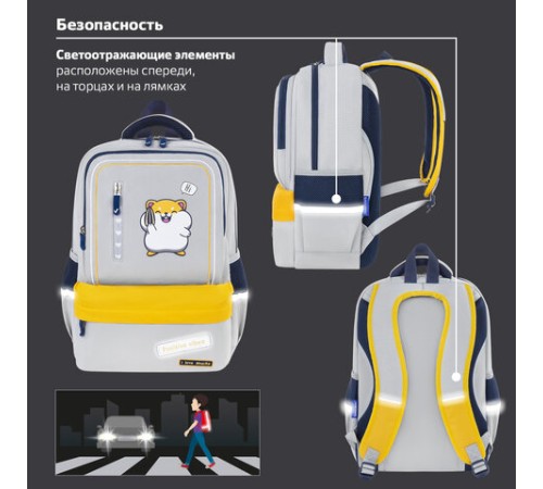 Рюкзак BRAUBERG STAR, 1 отделение, 5 карманов, 