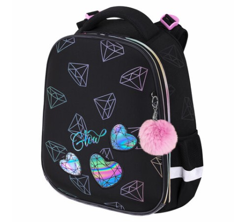 Ранец BRAUBERG LUMINOUS, 2 отделения, с брелоком, 