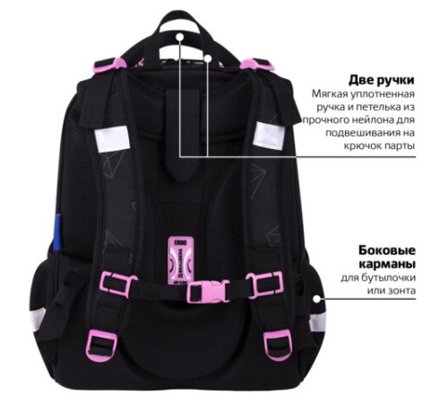 Ранец BRAUBERG LUMINOUS, 2 отделения, с брелоком, 