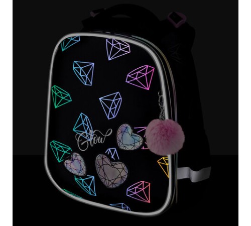 Ранец BRAUBERG LUMINOUS, 2 отделения, с брелоком, 