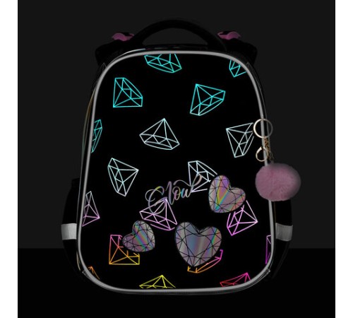 Ранец BRAUBERG LUMINOUS, 2 отделения, с брелоком, 