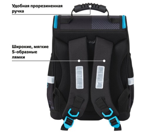 Ранец ЮНЛАНДИЯ WISE, 1 отделение, 3 кармана, устойчивое дно, 