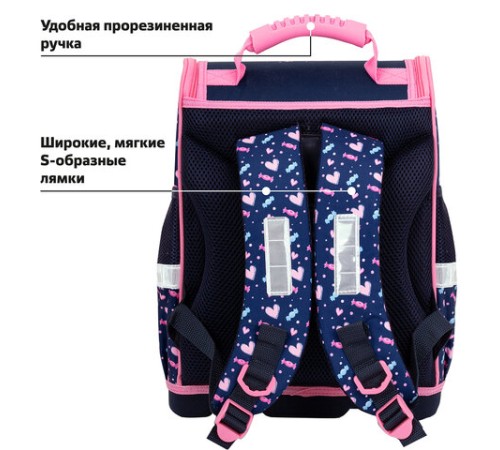 Ранец ЮНЛАНДИЯ WISE, 1 отделение, 3 кармана, устойчивое дно, 