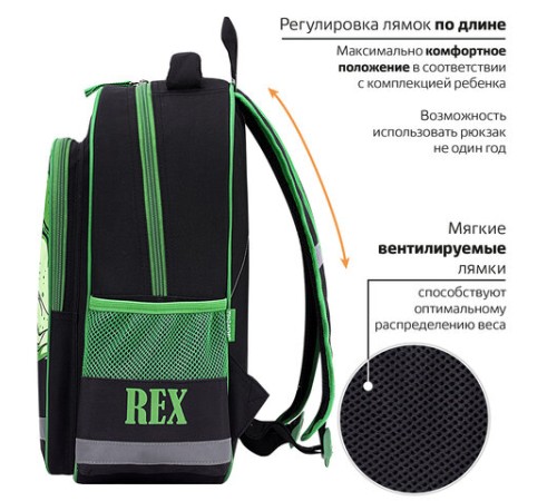 Рюкзак ПИФАГОР SCHOOL, 1 отделение, 3 кармана, 