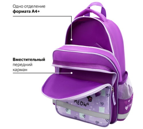 Рюкзак ПИФАГОР SCHOOL, 1 отделение, 3 кармана, 