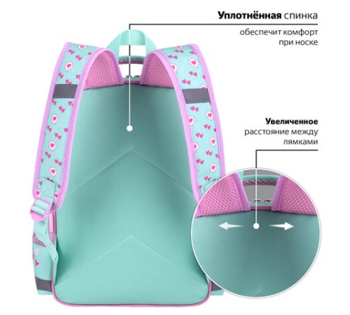 Рюкзак ПИФАГОР SCHOOL, 1 отделение, 3 кармана, 