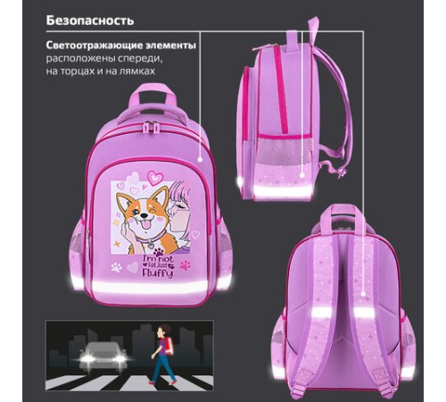 Рюкзак ПИФАГОР SCHOOL, 1 отделение, 3 кармана, 