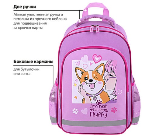 Рюкзак ПИФАГОР SCHOOL, 1 отделение, 3 кармана, 