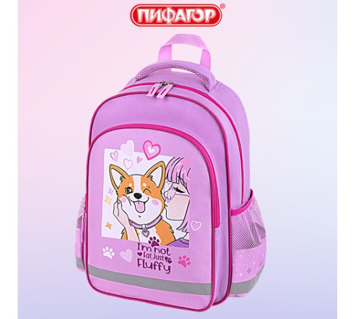 Рюкзак ПИФАГОР SCHOOL, 1 отделение, 3 кармана, 
