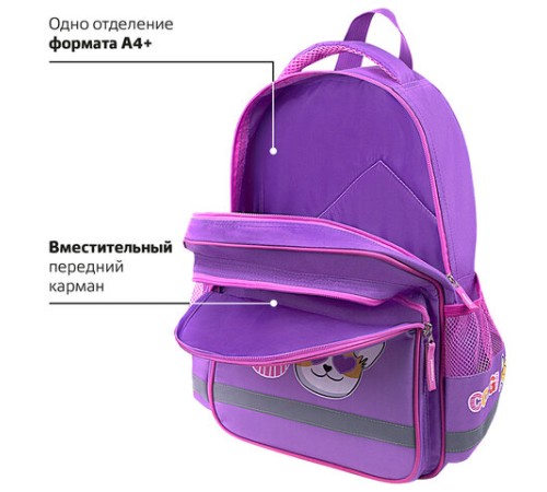 Рюкзак ПИФАГОР SCHOOL, 1 отделение, 3 кармана, 