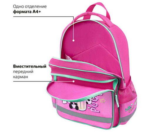 Рюкзак ПИФАГОР SCHOOL, 1 отделение, 3 кармана, 