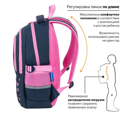 Рюкзак BRAUBERG VIBE, 2 отделения, 5 карманов, 