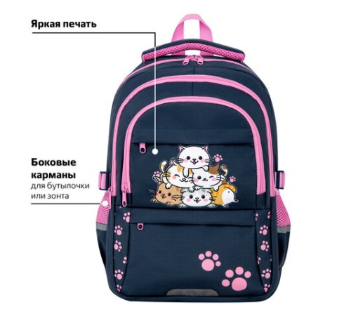 Рюкзак BRAUBERG VIBE, 2 отделения, 5 карманов, 