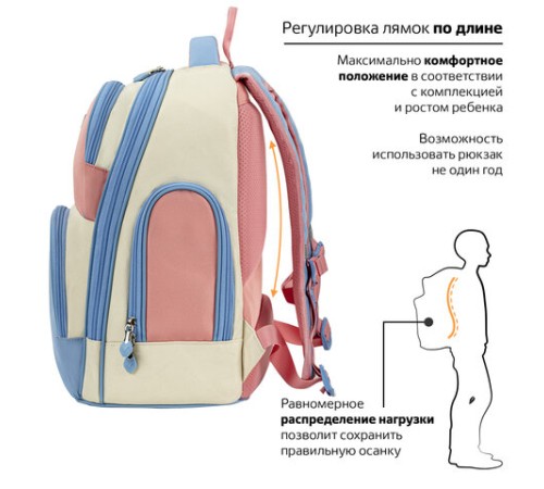 Рюкзак BRAUBERG CLASSIC, легкий каркас, премиум материал, 