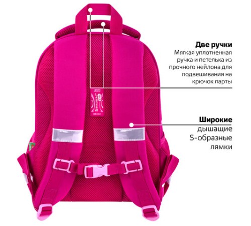 Ранец BRAUBERG KIDS START, 1 отделение, 2 кармана, 