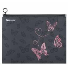 Папка для тетрадей BRAUBERG А4, 1 отделение, пластик, на zip-lock-молнии, 