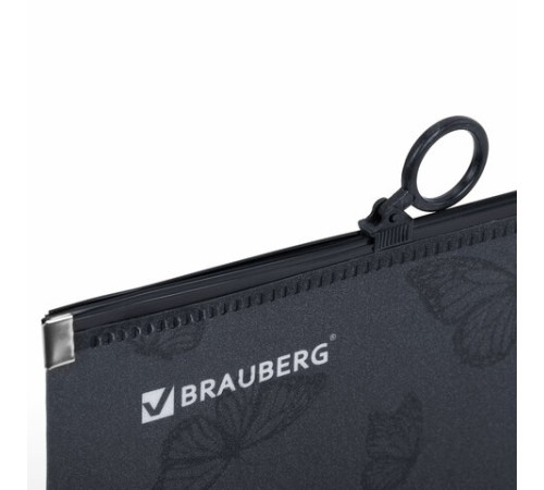 Папка для тетрадей BRAUBERG А4, 1 отделение, пластик, на zip-lock-молнии, 