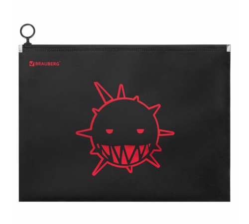 Папка для тетрадей BRAUBERG А4, 1 отделение, пластик, на zip-lock-молнии, 