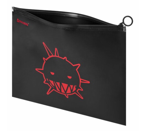 Папка для тетрадей BRAUBERG А4, 1 отделение, пластик, на zip-lock-молнии, 