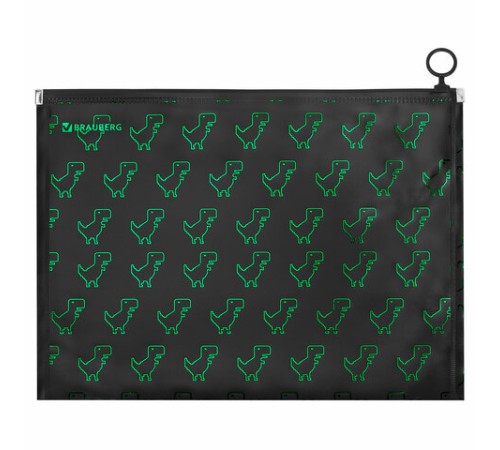 Папка для тетрадей BRAUBERG А4, 1 отделение, пластик, на zip-lock-молнии, 