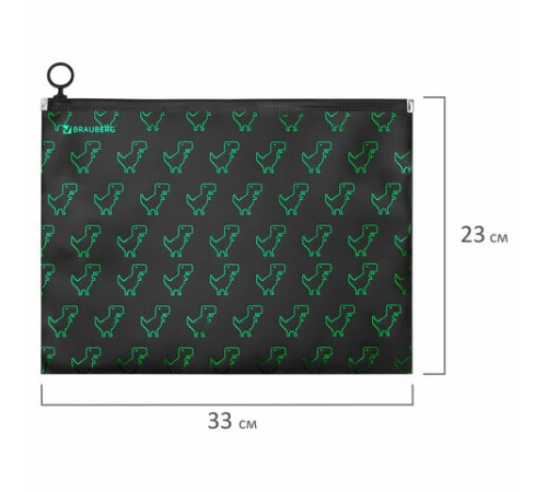 Папка для тетрадей BRAUBERG А4, 1 отделение, пластик, на zip-lock-молнии, 