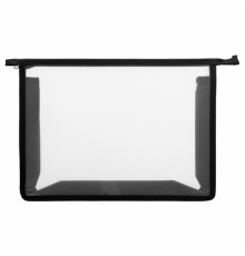 Папка для тетрадей А4 ПИФАГОР, пластик, молния сверху, прозрачная, черный, 272107