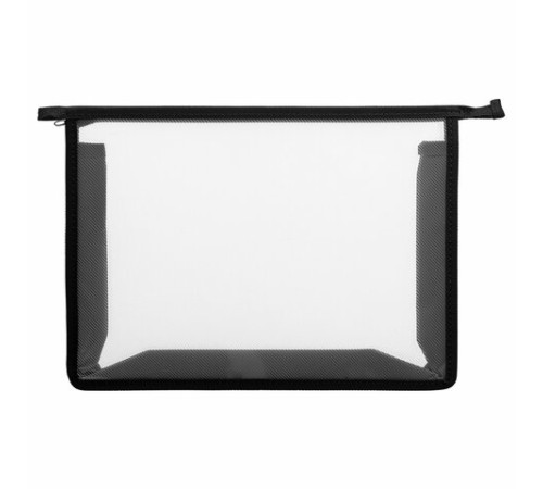 Папка для тетрадей А4 ПИФАГОР, пластик, молния сверху, прозрачная, черный, 272107