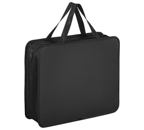 Папка на молнии с ручками ПИФАГОР, А4, 1 отделение, пластик, 75 мм, черная, 272110