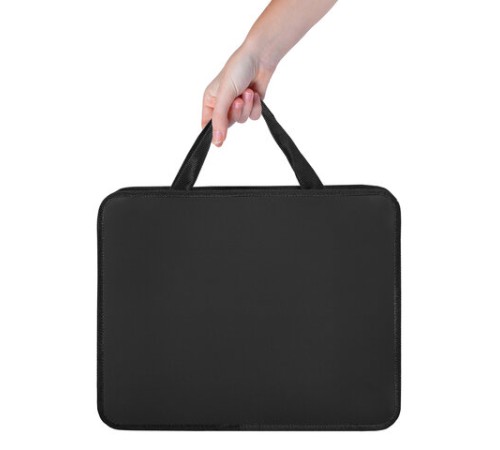 Папка на молнии с ручками ПИФАГОР, А4, 1 отделение, пластик, 75 мм, черная, 272110