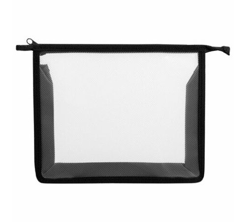 Папка для тетрадей ПИФАГОР А5, пластик, молния сверху, прозрачная, черный, 272113