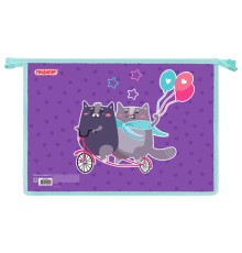 Папка для тетрадей ПИФАГОР А4, 1 отделение, картон/пластик, на молнии, 