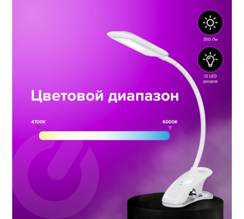 Настольная лампа / светильник SONNEN BR-819C, на прищепке, светодиодная, 8 Вт, белый, 236667 Настольная лампа / светильник SONNEN BR-819C, на прищепке, светодиодная, 8 Вт, белый, 236667