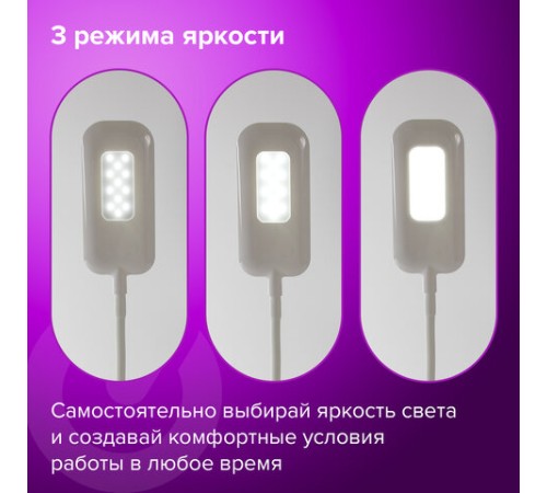 Настольная лампа / светильник SONNEN BR-819C, на прищепке, светодиодная, 8 Вт, белый, 236667 Настольная лампа / светильник SONNEN BR-819C, на прищепке, светодиодная, 8 Вт, белый, 236667