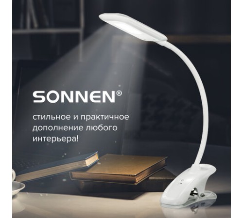 Настольная лампа / светильник SONNEN BR-819C, на прищепке, светодиодная, 8 Вт, белый, 236667 Настольная лампа / светильник SONNEN BR-819C, на прищепке, светодиодная, 8 Вт, белый, 236667