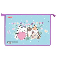 Папка для тетрадей ПИФАГОР А4, 1 отделение, картон/пластик, на молнии, 