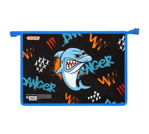 Папка для тетрадей ПИФАГОР А4, 1 отделение, картон/пластик, на молнии, 