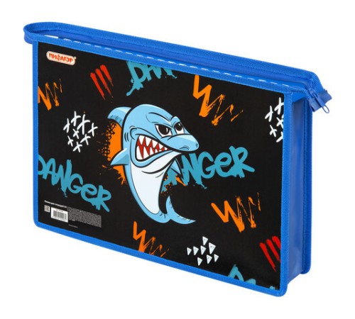 Папка для тетрадей ПИФАГОР А4, 1 отделение, картон/пластик, на молнии, 