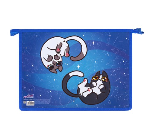 Папка для тетрадей ЮНЛАНДИЯ А4, 1 отделение, картон/пластик, конгрев, на молнии, 