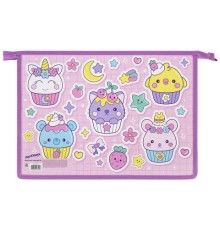 Папка для тетрадей ЮНЛАНДИЯ А4, 1 отделение, картон/пластик, конгрев, на молнии, 