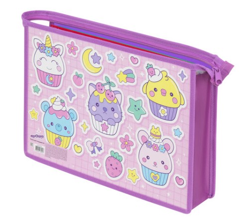 Папка для тетрадей ЮНЛАНДИЯ А4, 1 отделение, картон/пластик, конгрев, на молнии, 