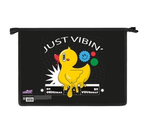 Папка для тетрадей ЮНЛАНДИЯ А4, 1 отделение, картон/пластик, конгрев, на молнии, 