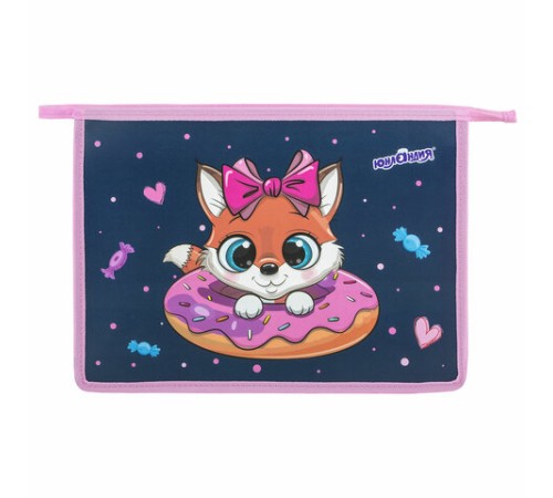 Папка для тетрадей ЮНЛАНДИЯ А4, 1 отделение, пластик, на молнии, 